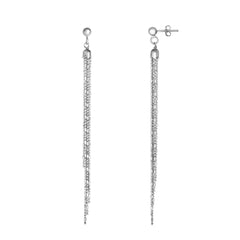 White Sterling Silver Diamond Cut/ Textured Drop Earrings Earring
