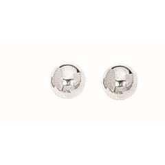 White Sterling Silver Polished Ball Stud Earring