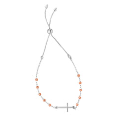 Two-tone Sterling Silver Diamond Cut/ Textured Friendship Bracelet