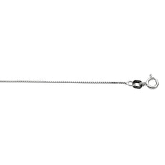 White Sterling Silver Polished Classic Box Necklace