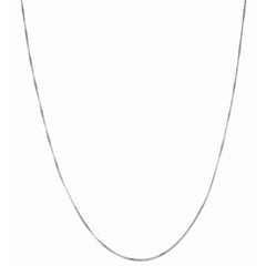 White Sterling Silver Polished Classic Box Necklace