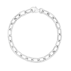 White Sterling Silver Polished Italian Fashion Link Chains Necklace