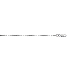 White Sterling Silver Diamond Cut/ Textured Classic Cable Necklace
