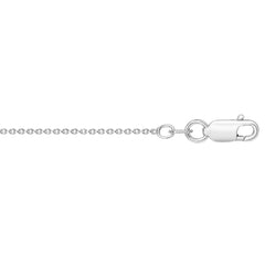 White Sterling Silver Polished Round Cable Necklace