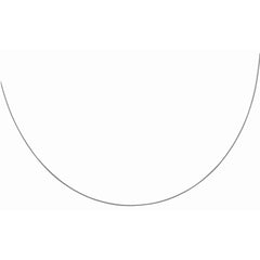 White Sterling Silver Polished Round Omega Necklace