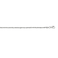White Sterling Silver Diamond Cut/ Textured Sparkle Necklace