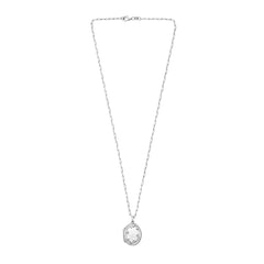 White Sterling Silver Polished Lockets Necklace
