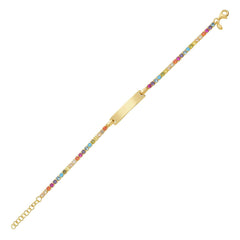 Yellow Sterling Silver Polished Rainbow Fashion Bracelet