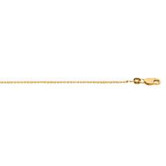Yellow Sterling Silver Diamond Cut/ Textured Classic Cable Necklace