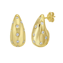 Yellow Sterling Silver Polished Silver With Gold Plating Earring