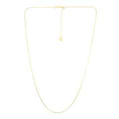 Yellow Gold Diamond Cut/ Textured Adjustable Octagon Snake Necklace