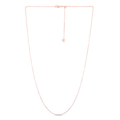 Rose Gold Diamond Cut/ Textured Adjustable Cable Necklace