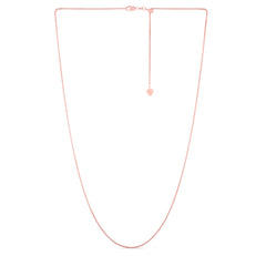 Rose Gold Diamond Cut/ Textured Adjustable Round Wheat Necklace