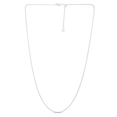 White Gold Diamond Cut/ Textured Adjustable Popcorn Necklace