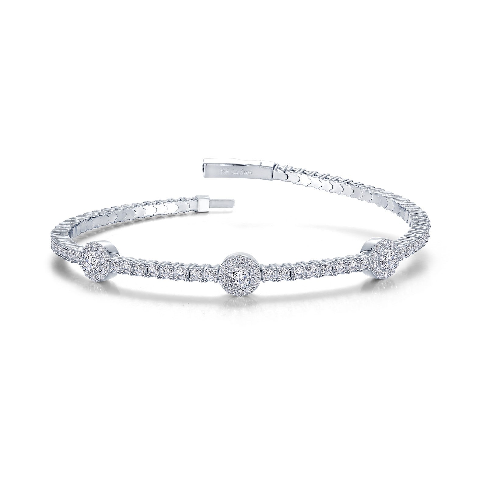 LAFONN 2.90 CTW Halo Station Flexible Tennis Bracelet B0194CSP68