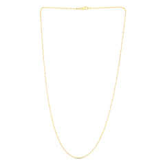 Yellow Gold Diamond Cut/ Textured Diamond Cut Bar & Bead Necklace