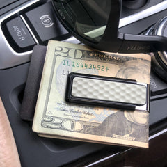 MClip Black Anodized White Golf Ball Money Clip GO-BKA-WHGB