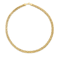 Yellow Gold Diamond Cut/ Textured Braided Chain Necklace