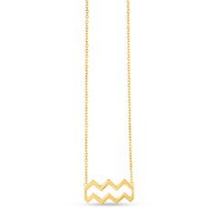 Yellow Gold Polished Zodiac Necklace