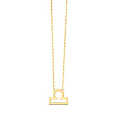 Yellow Gold Polished Zodiac Necklace