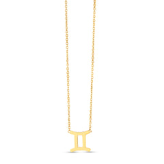 Yellow Gold Polished Zodiac Necklace