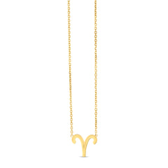 Yellow Gold Polished Zodiac Necklace