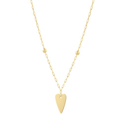 Yellow Gold Polished Love Themed Necklace