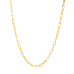 Yellow Gold Diamond Cut/ Textured Paperclip Fashion Necklace