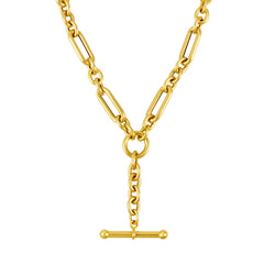 Yellow Gold Polished Toggle Fashion Necklace