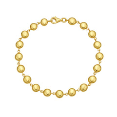 Yellow Gold Polished Layered Bead Fashion Necklace