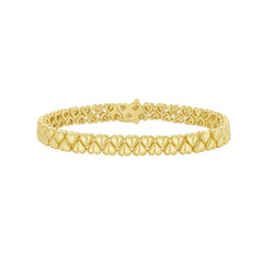 Yellow Gold Polished Hearts Bracelet