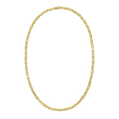 Tri-color Gold Polished Square Byzantine Necklace