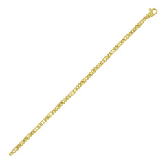 Yellow Gold Polished Railroad Links Bracelet