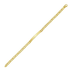 Yellow Gold Polished Railroad Links Fancy Chain