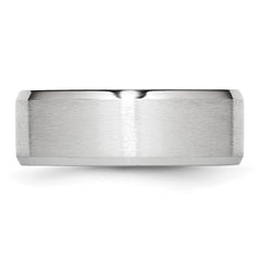 Chisel Cobalt Satin and Polished Beveled Edge 8mm Band