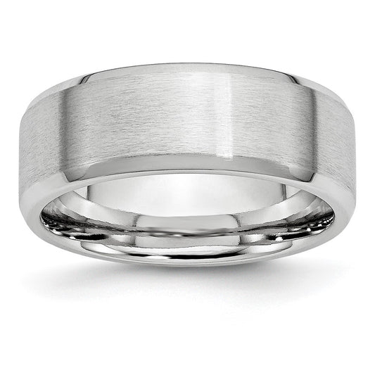 Chisel Cobalt Satin and Polished Beveled Edge 8mm Band
