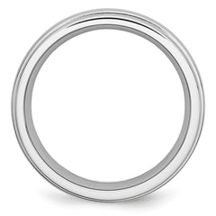 Chisel Cobalt Satin and Polished Ridged Edge 7mm Band