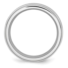 Chisel Cobalt Satin and Polished Ridged Edge 8mm Band