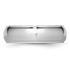 Chisel Cobalt Satin and Polished 7mm Ridged Edge Band