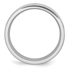 Chisel Cobalt Satin and Polished Ridged Edge 8mm Band