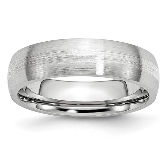 Chisel Cobalt Sterling Silver Inlay Satin 6mm Band