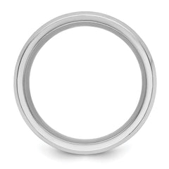 Chisel Cobalt Brushed and Polished with CZ Beveled 8mm Band