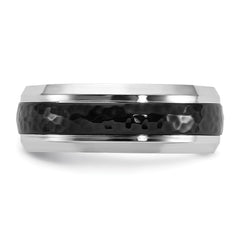 Chisel Cobalt Polished with Hammered Black IP-plated Center 8mm Band