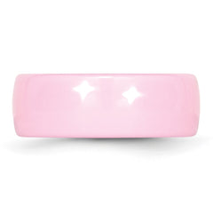 Chisel Ceramic Pink 8mm Polished Band