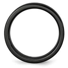 Chisel Black Ceramic Flat 6mm Brushed Band