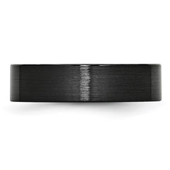 Chisel Black Ceramic Flat 6mm Brushed Band