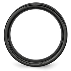 Chisel Black Ceramic Flat 8mm Brushed Band