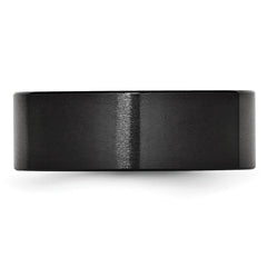 Chisel Black Ceramic Flat 8mm Brushed Band