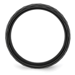 Chisel Ceramic Black Faceted 7.5mm Polished Band