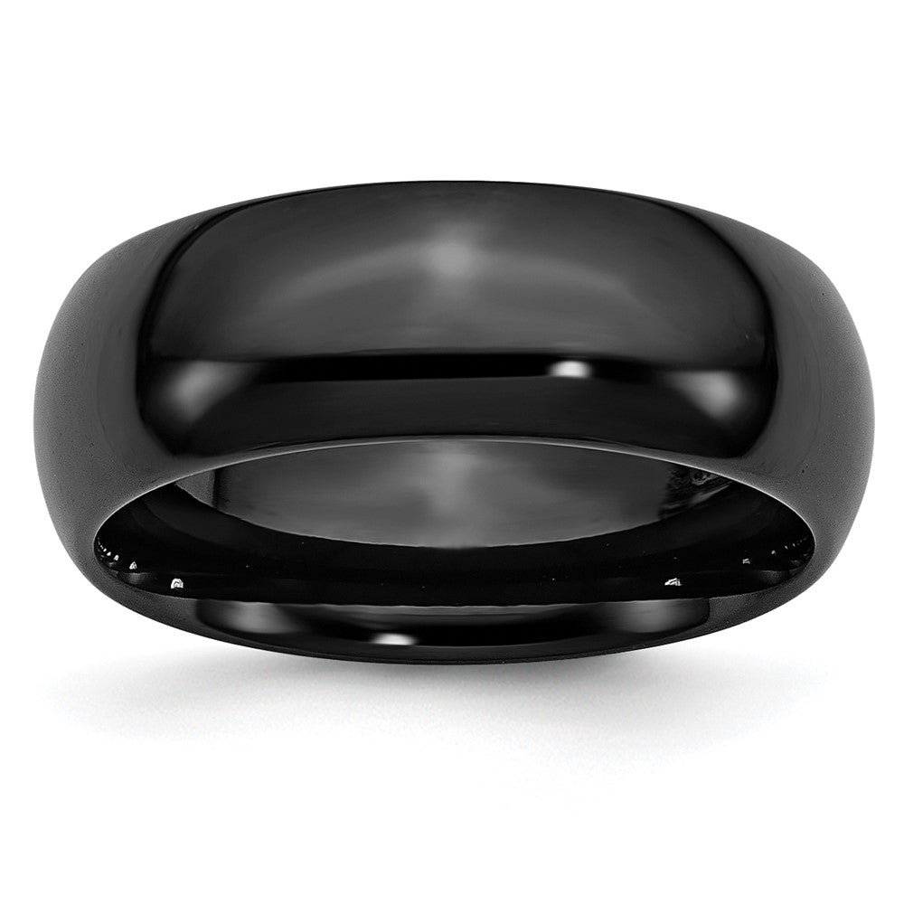 Chisel Black Ceramic 8mm Polished Band